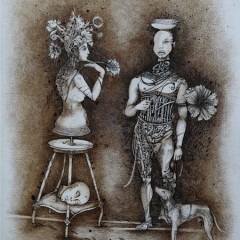 “Lolitas”, Ink on Paper, 24×18 Inches, 2011
