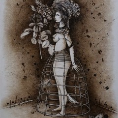 “Roz Mari”, Ink on Paper, 24×18 Inches, 2009