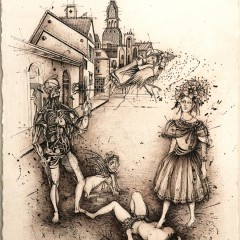 “Shadowplay”, Ink on Paper, 23×30 Inches, 2013